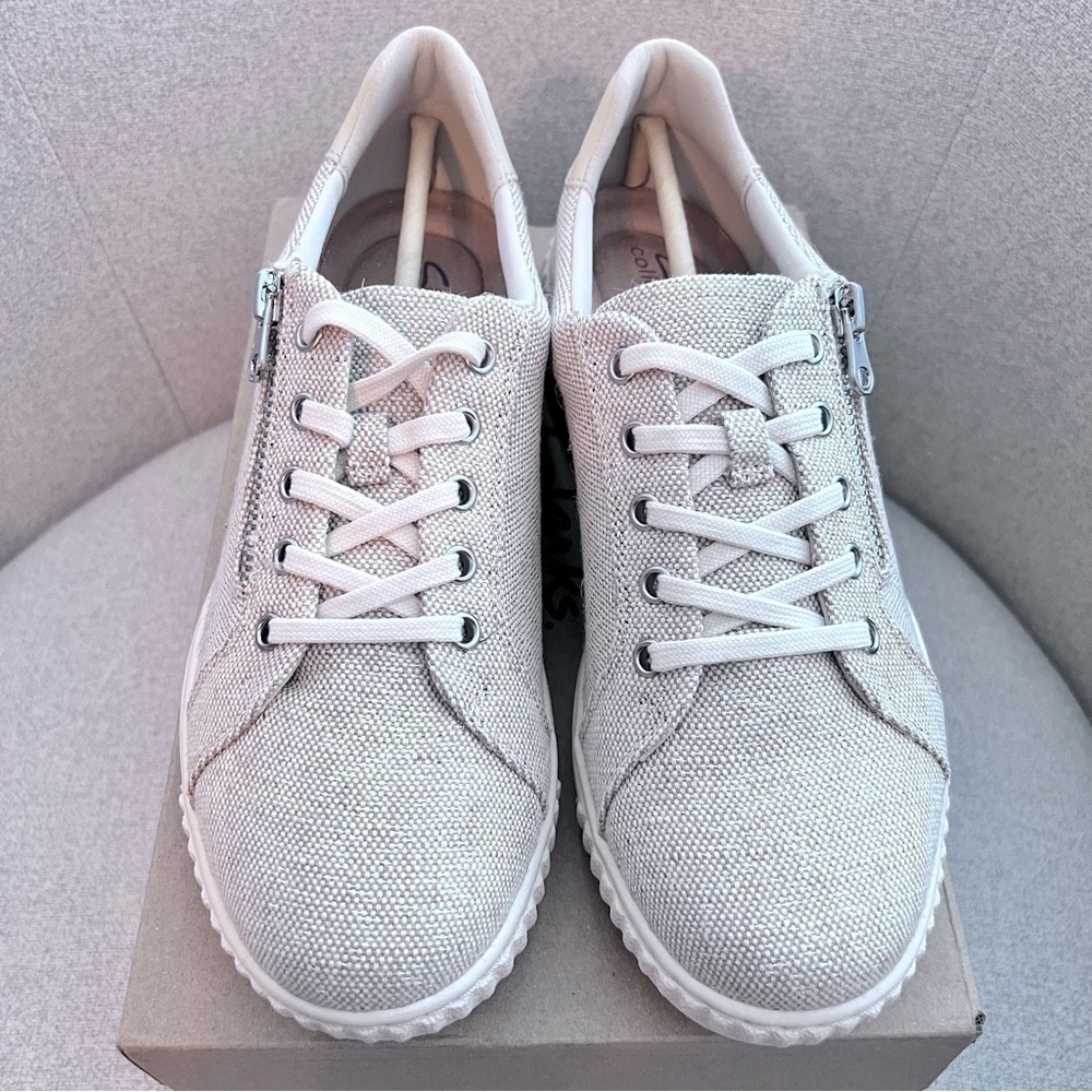 NWB Clarks Caroline Echo tweed women’s shoes with side zipper detail size 8.5 - Picture 2 of 11
